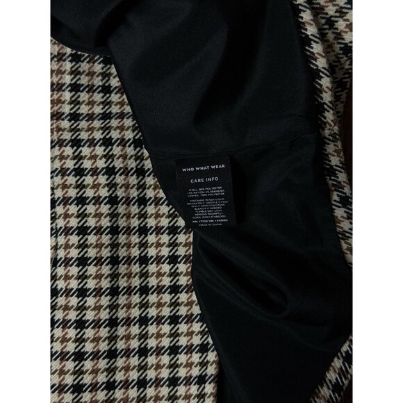 Who What Wear Womens Jacket Coat Sz M Houndstooth Single Breasted Tailored Fit - Picture 8 of 9